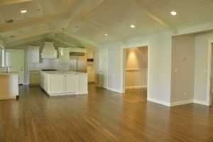 Large kitchen hardwood floor