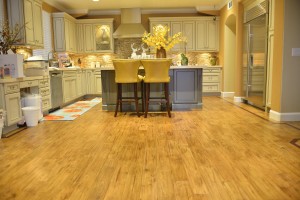 Hardwood flooring in a home kitchen